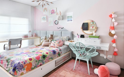quarto de criança menina colorido e rosa