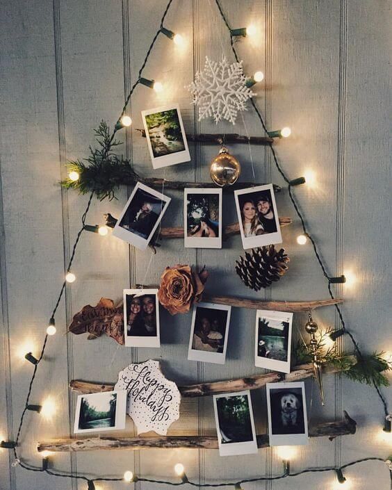 árvore de natal com fotos