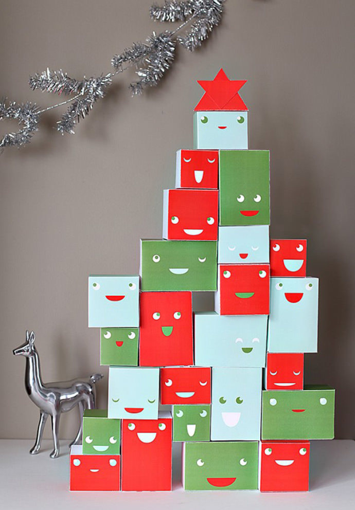 decoração de natal com caixas