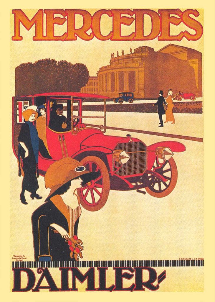 cartaz vintage com carro