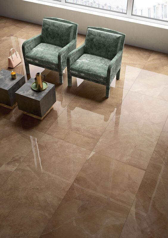piso marmorizado marrom
