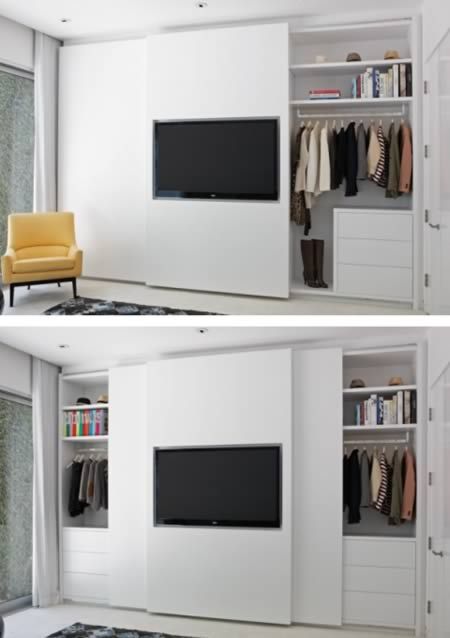 ideias de armários com TV