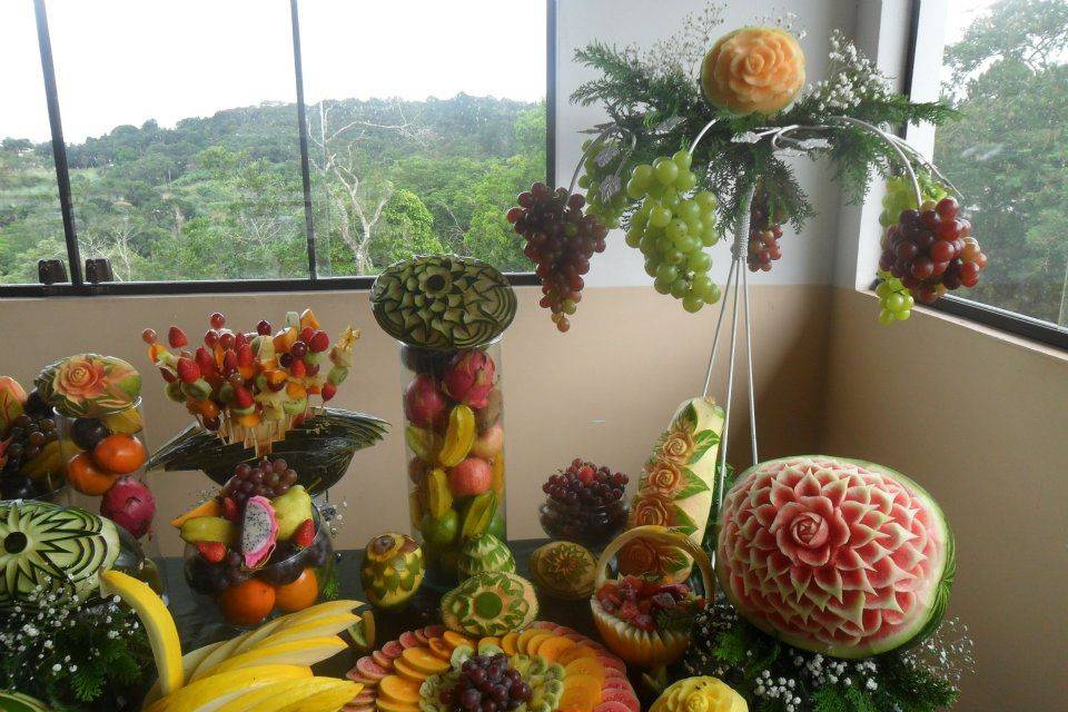 decoração com fruta