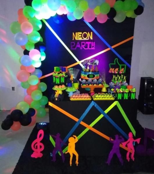 ideia de festa neon
