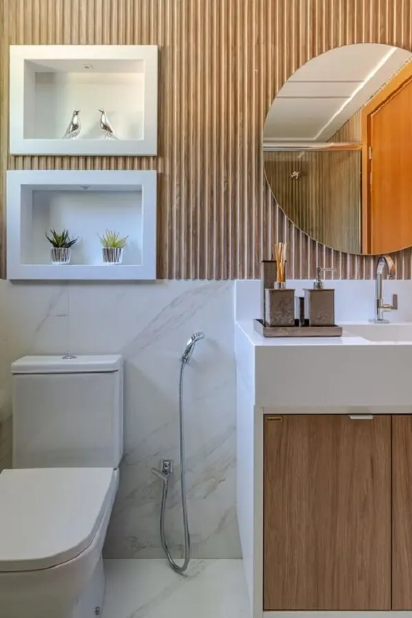 decoração de banheiros com madeira