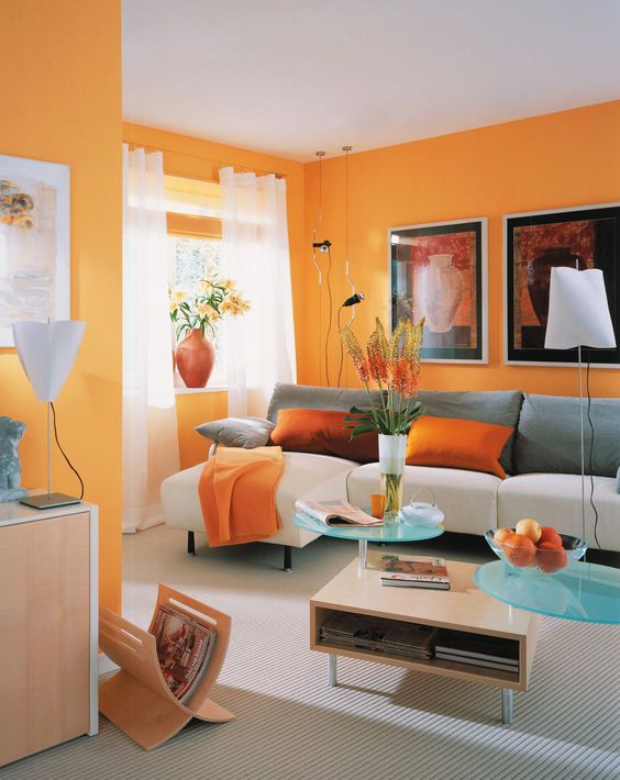 decoração com cor laranja