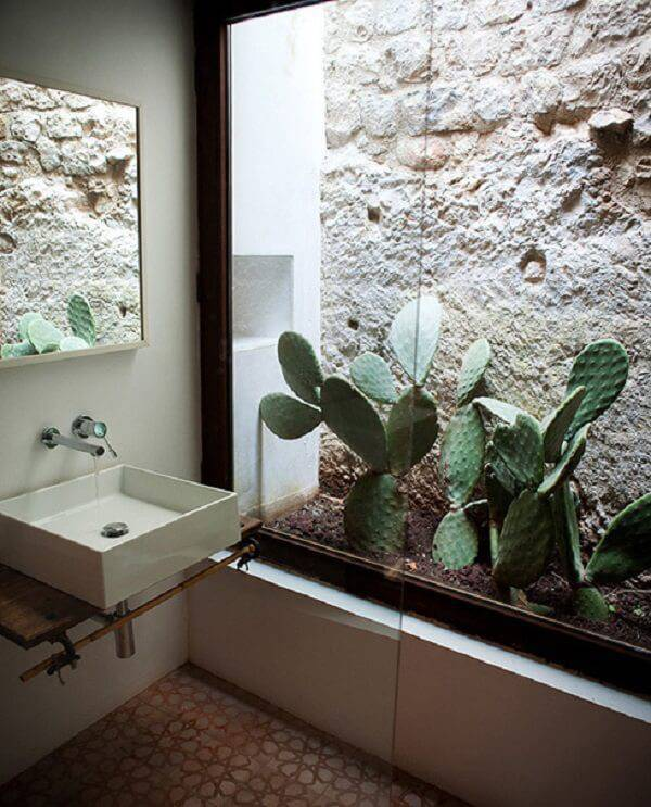 decoração com plantas para banheiro